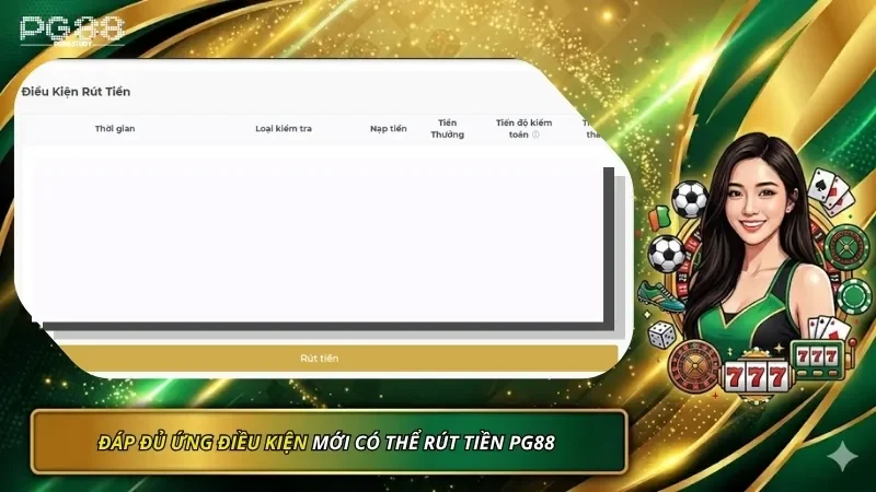 Đáp ứng đủ điều kiện mới có thể rút tiền PG88