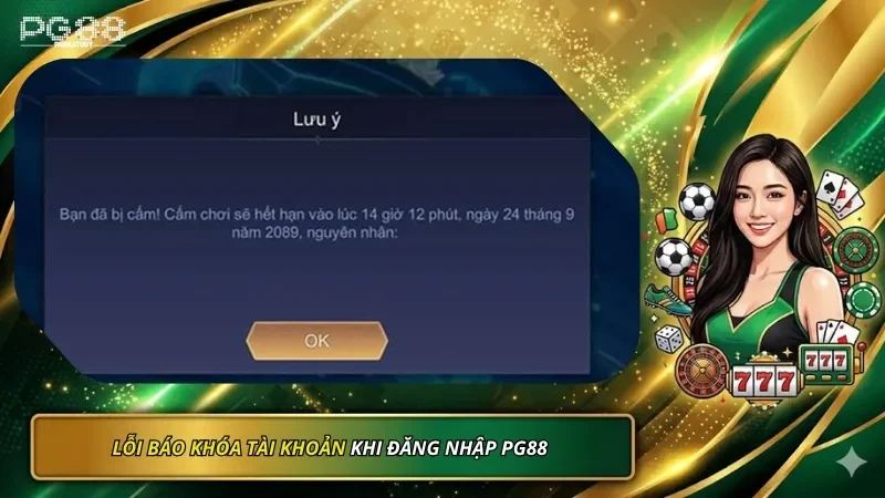 Lỗi khóa tài khoản khi đăng nhập PG88