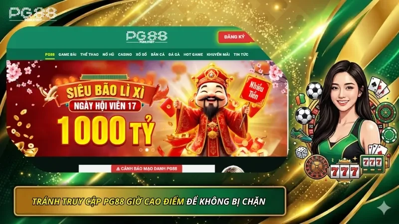 Tránh truy cập giờ cao điểm để không gặp tình trạng PG88 bị chặn